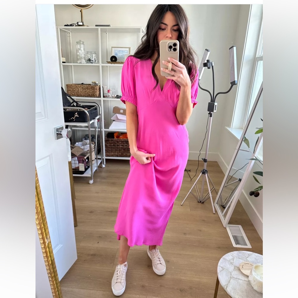 A New Day maxi minimal dress in hot pink size Medium - Picture 2 of 12